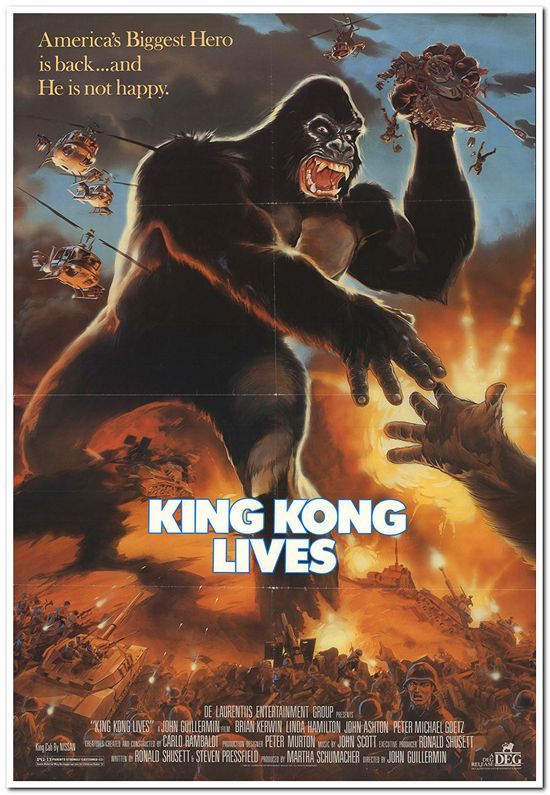 KING KONG LIVES – 1986 – original 27×40 movie poster – LINDA HAMILTON – nice art