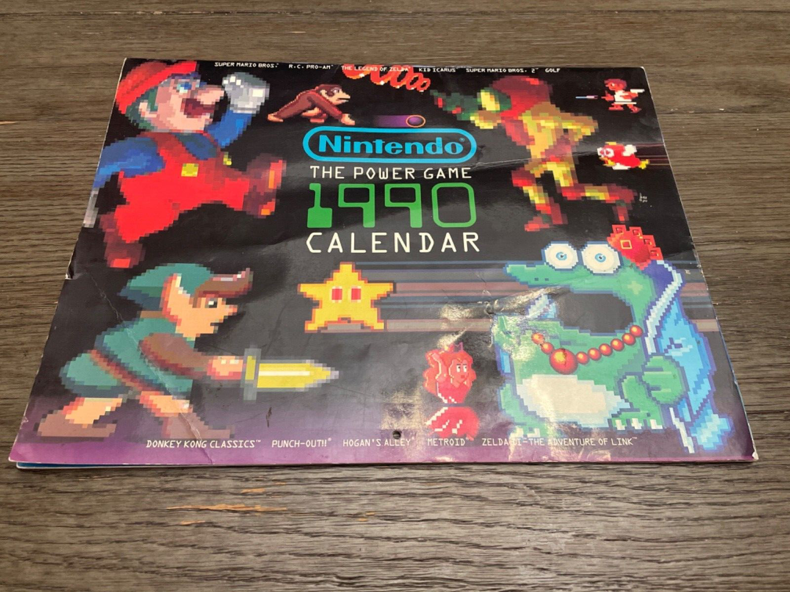 Nintendo The Power Game 1990 Vintage Calander