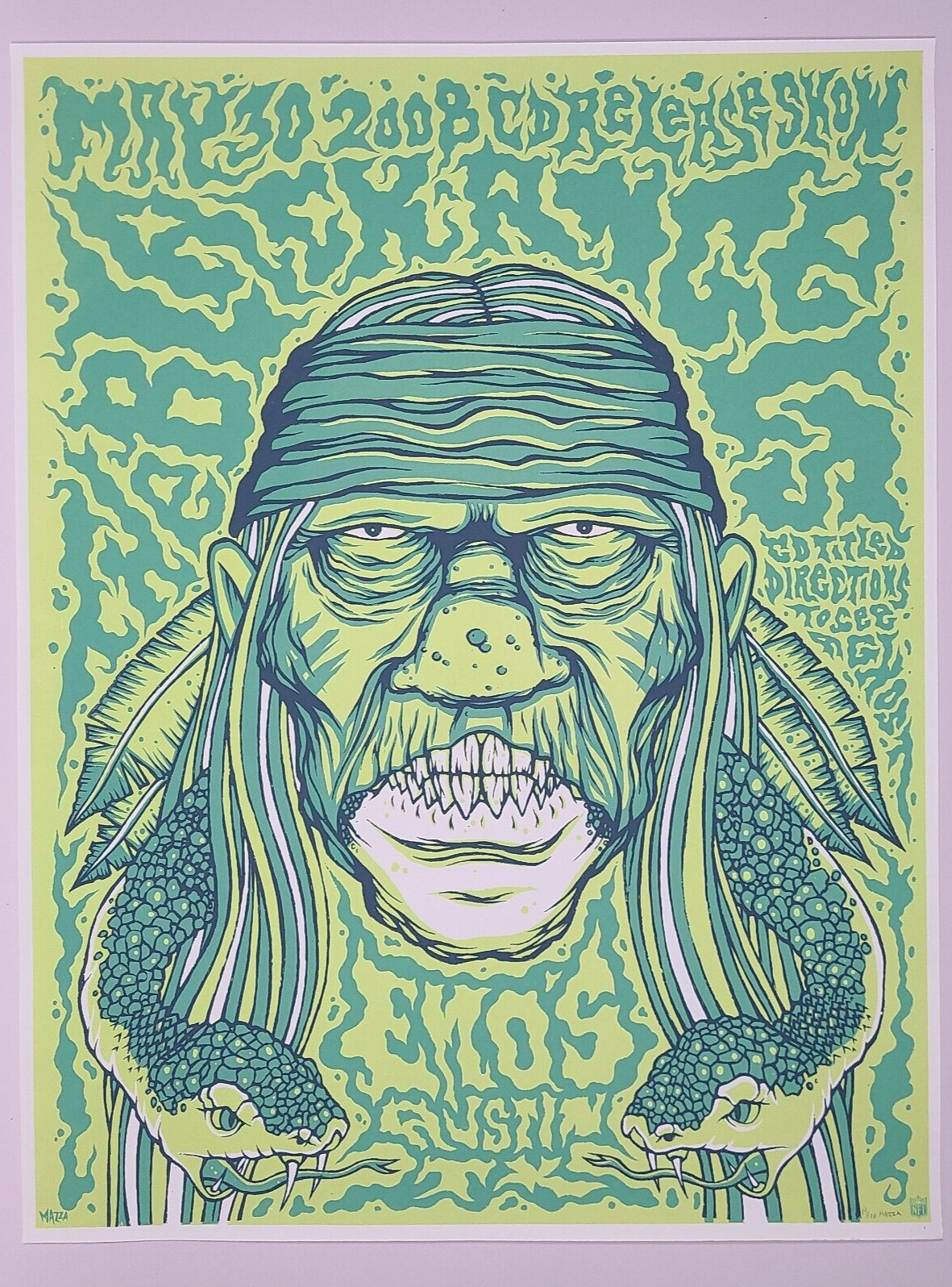Black Angels DIrections to See A Ghost Release Concert Poster 20×26 Emos 2008