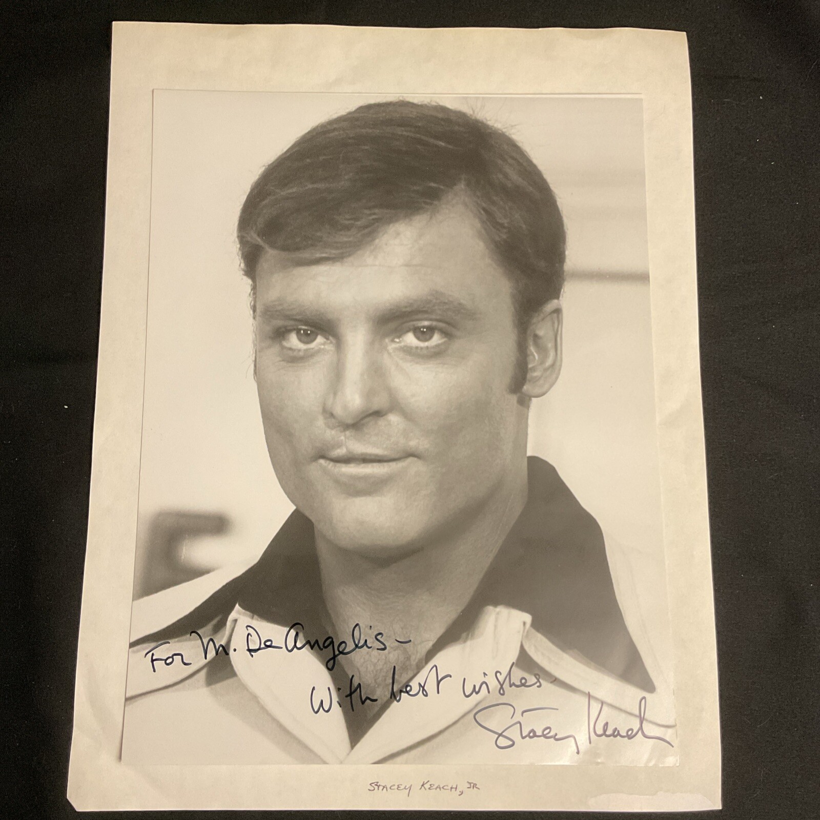 STACY KEACH Hand Signed Autograph CUT With 8×10 B&W VTG Photo – FAMOUS ACTOR