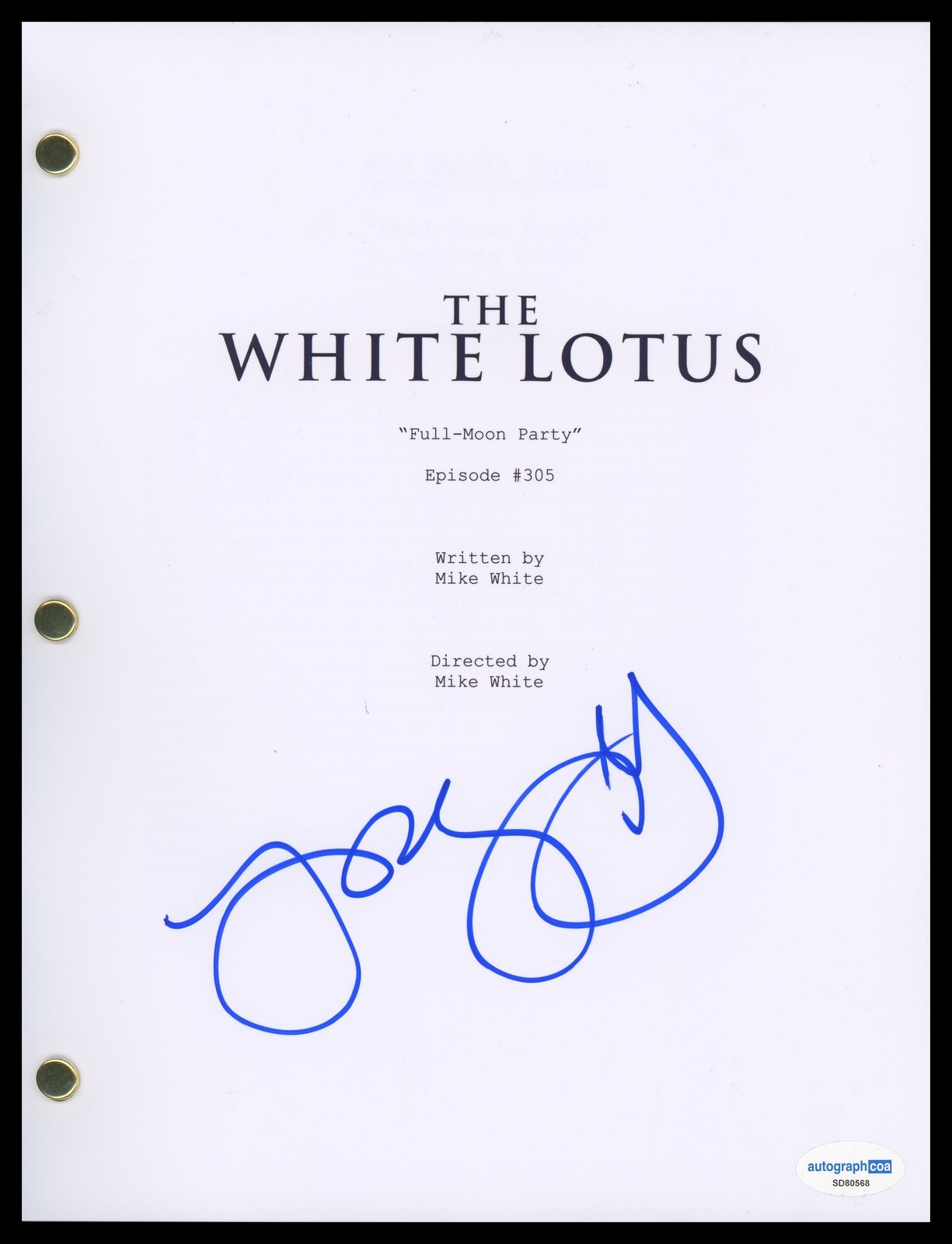 Parker Posey “The White Lotus” AUTOGRAPH Signed ‘Full-Moon Party’ Script ACOA