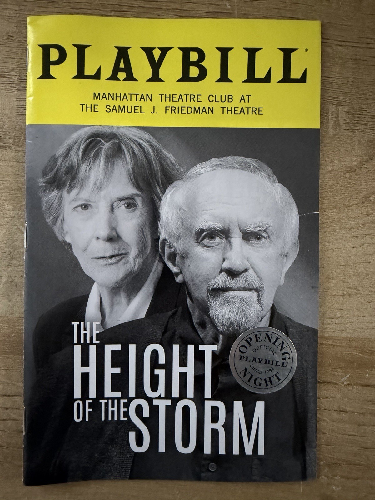 Playbill OPENING NIGHT Program – The Height Of The Storm