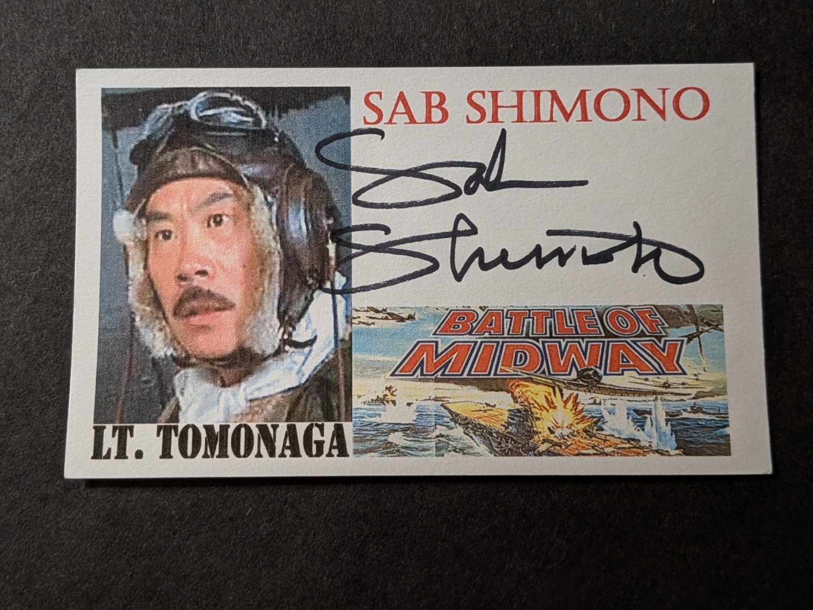 Sab Shimono Signed Index Card – Battle of Midway