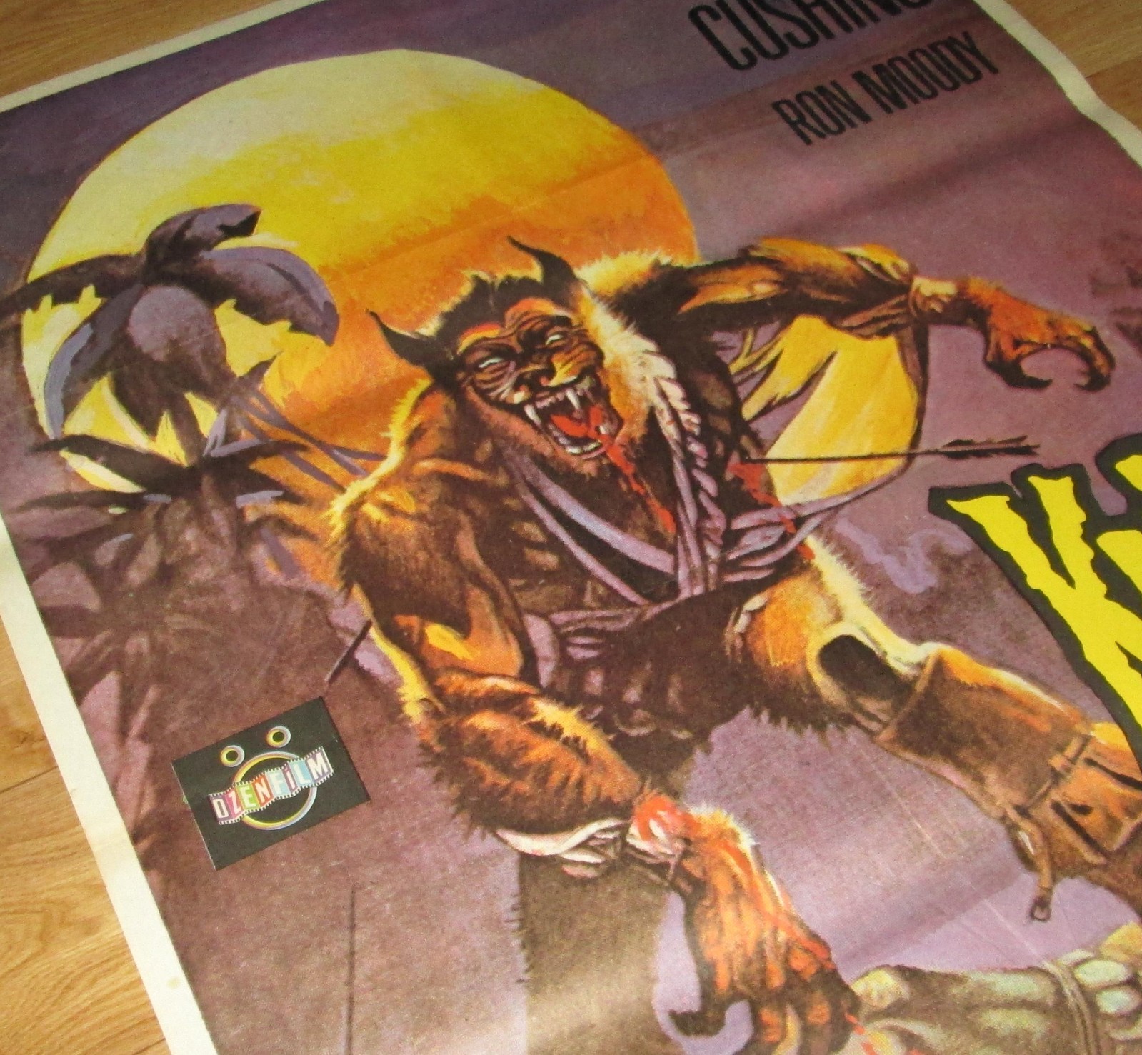 WEREWOLF 1975 Peter Cushing COOL Art ORIGINAL Turkish 27×40 RARE Movie Poster