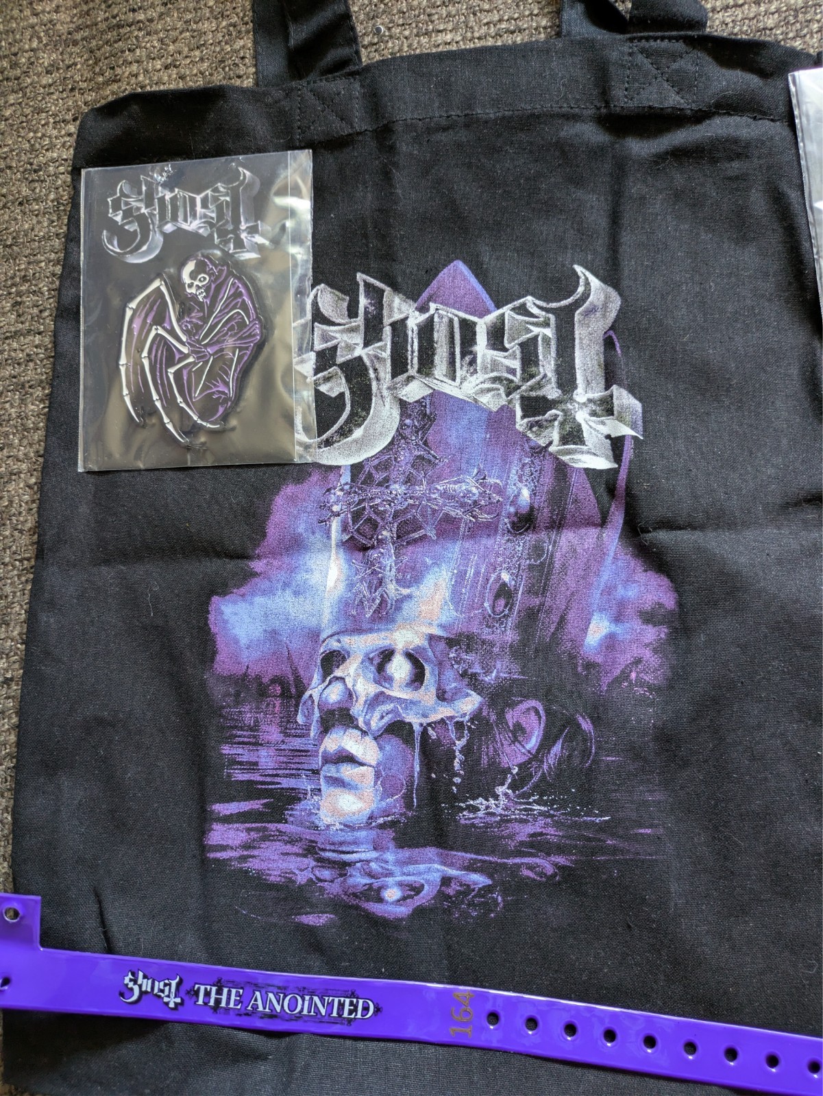Ghost 2026 Skeletour VIP Anointed 1 Lanyard, 1 Wristband, 2 Tote Bags and 2 Pins