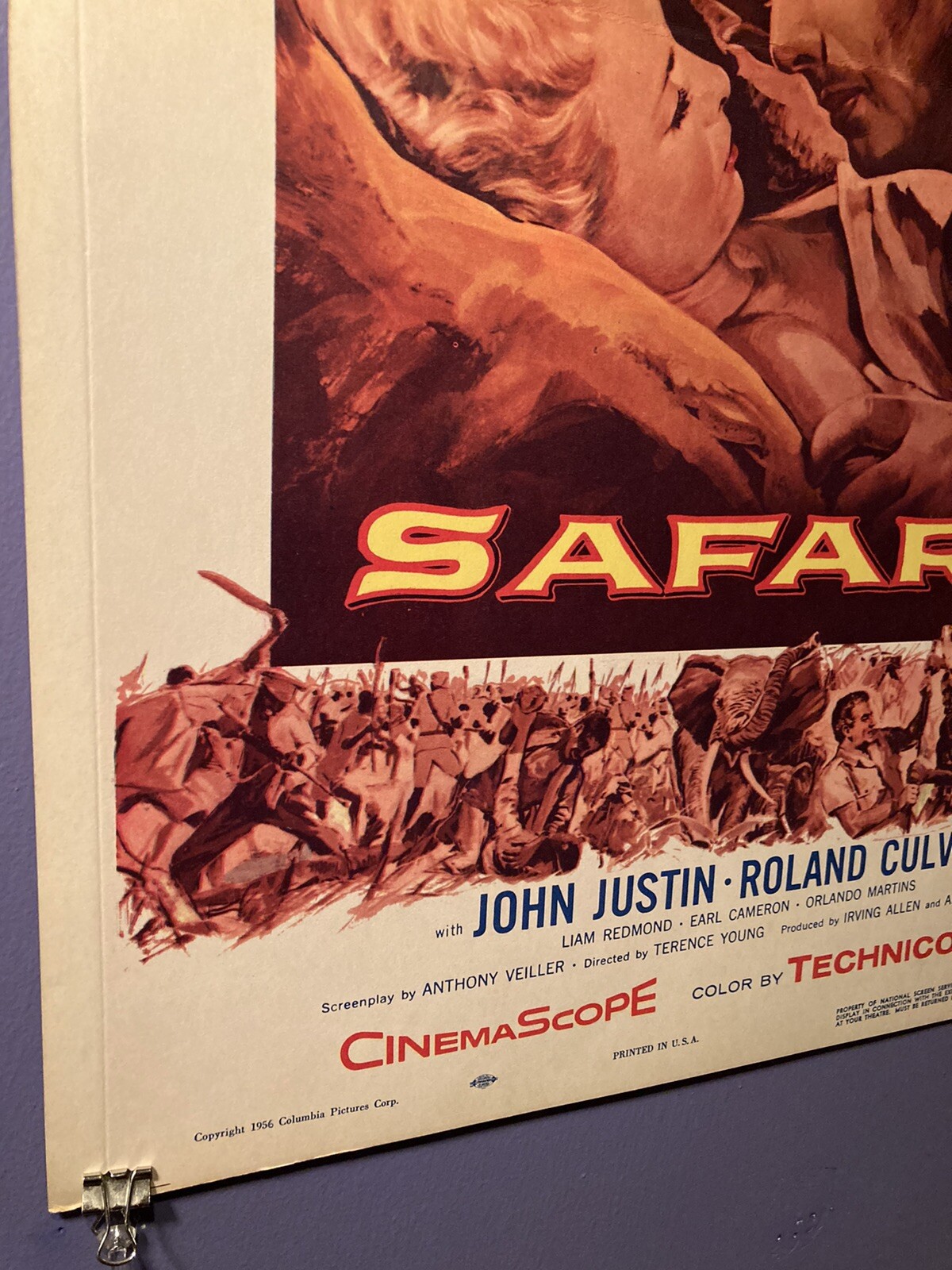 Safari 1956 Window Card Poster 50s Action Adventure Victor Mature Janet Leigh