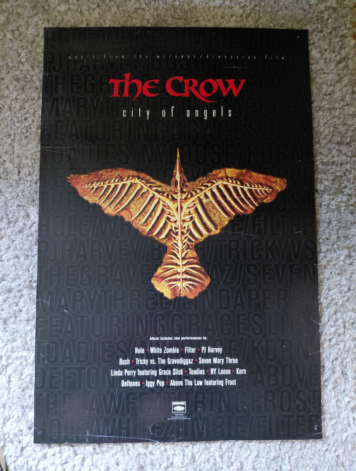 THE CROW “City Of Angels” 24″x36″ PROMO POSTER ©1996