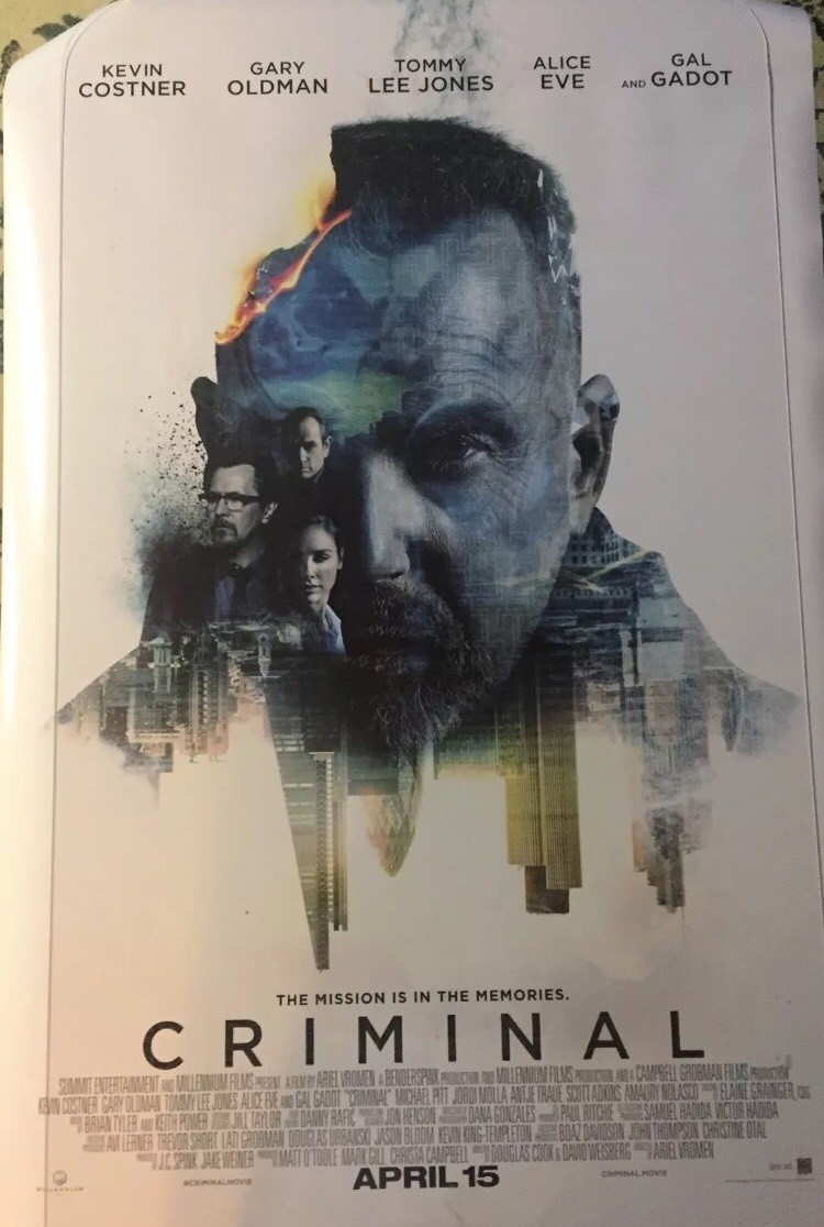 CRIMINAL Authentic 27×41 D/S Movie Poster.