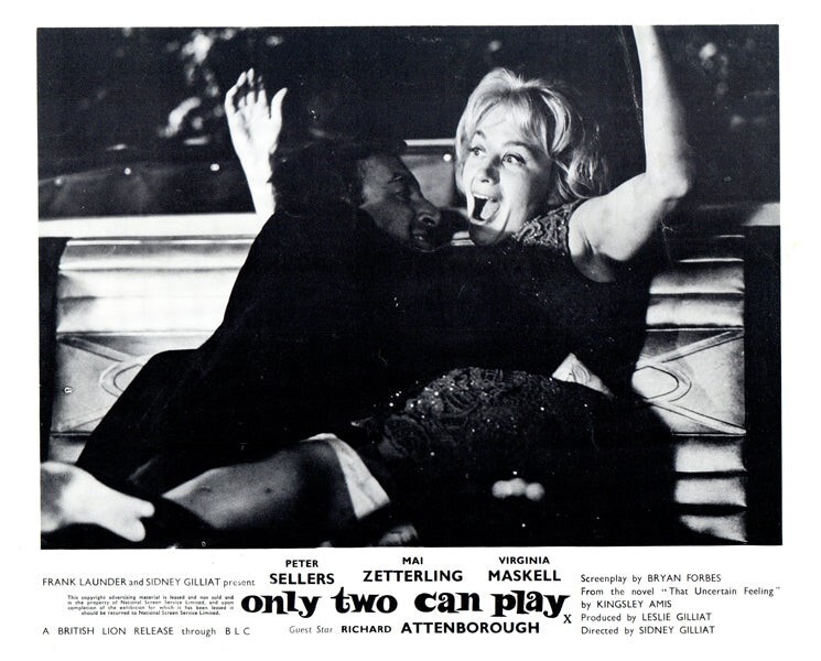 Only Two Can Play Original Lobby Card 1962 Peter Sellers Mai Zetterling in car