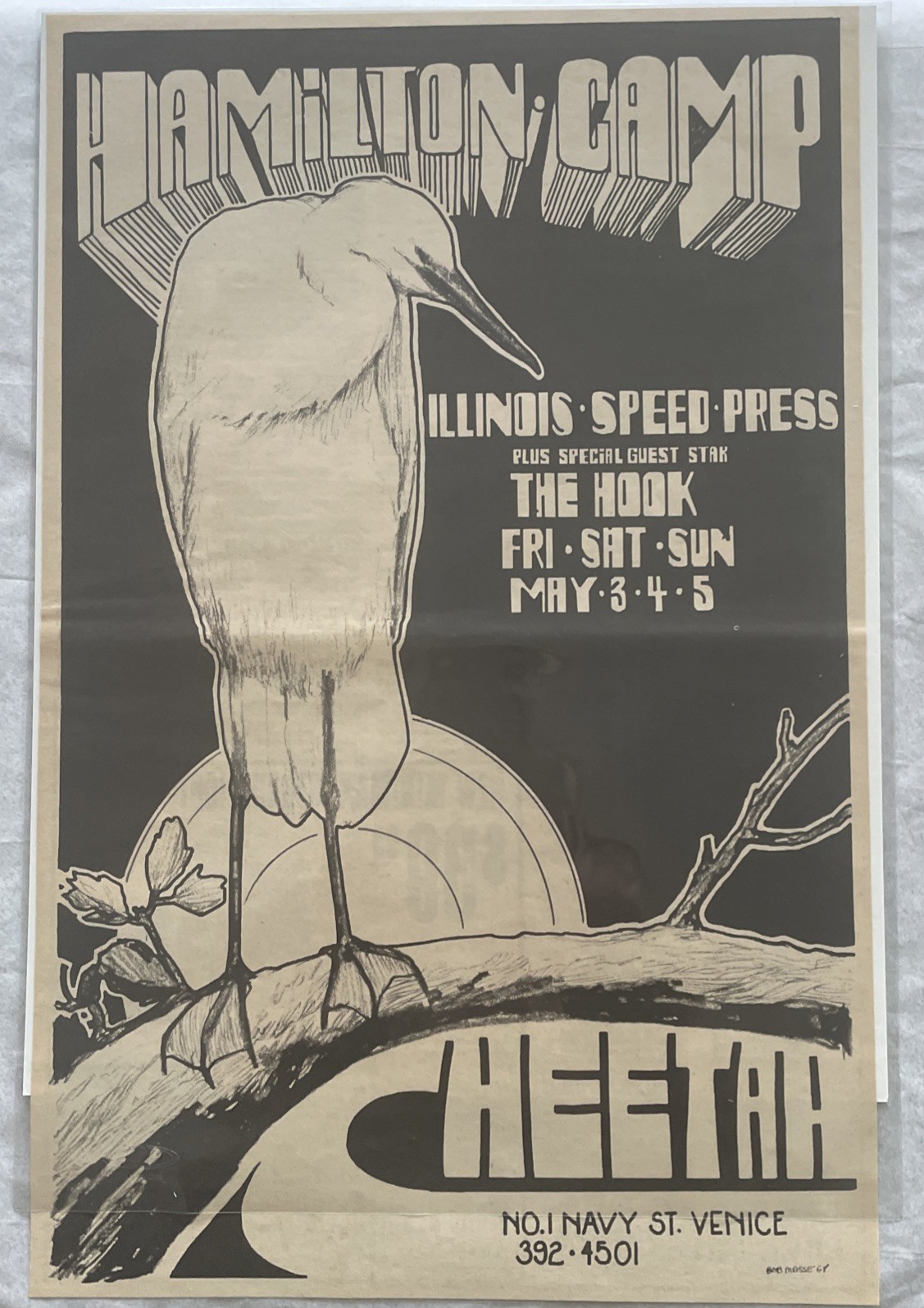 1968 Hamilton Camp, The Hook, CHEETAH CLUB , Concert Ad