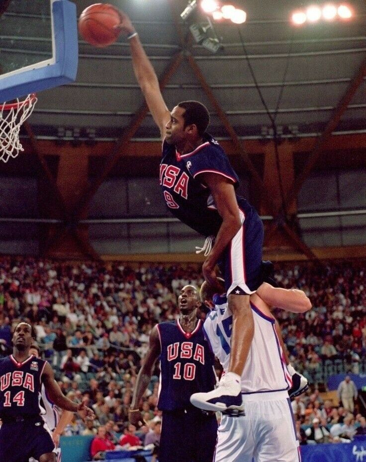 Vince Carter US Olympic Basketball Team Dunk Jumping To The Hoop Hand Up 8×10 Pi