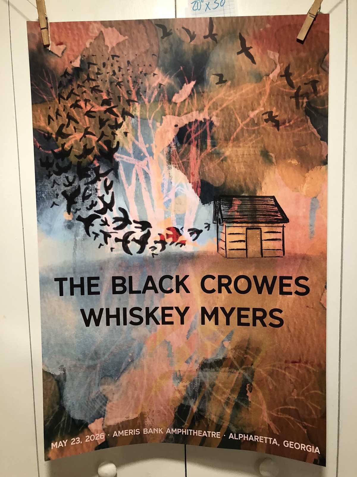 Black Crowes- Whiskey Meyers 2026 Tour Poster Mint-Atlanta-Ameris Amphitheater￼