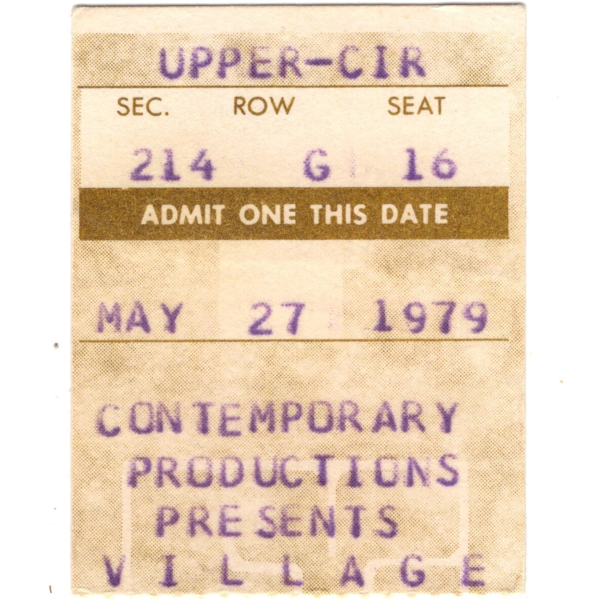 THE VILLAGE PEOPLE & GLORIA GAYNOR Concert Ticket Stub ST LOUIS 5/27/79 Rare