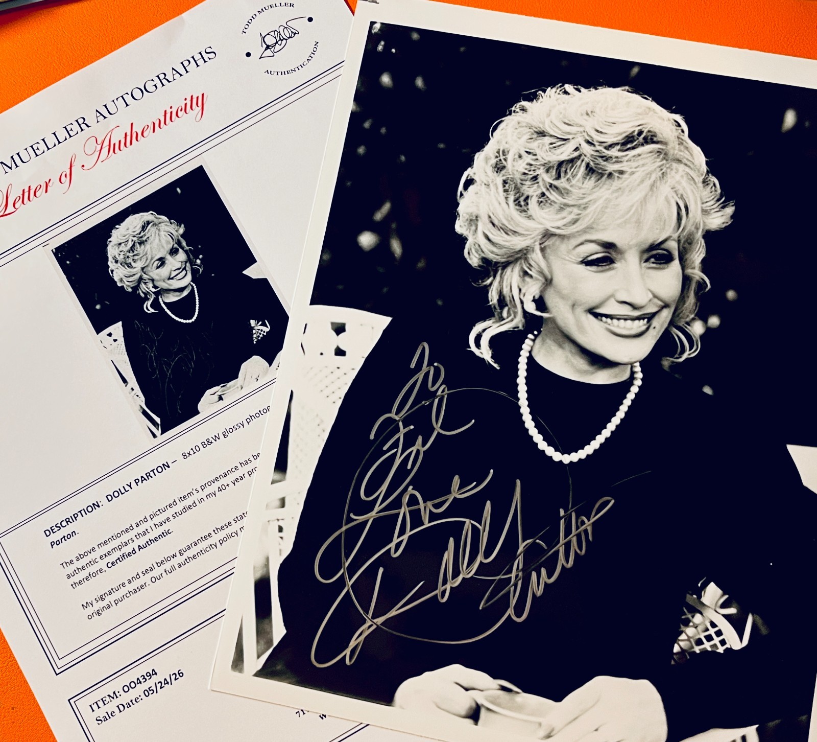Dolly Parton Signed•RARE•Always Beautiful 8×10 Young•Todd Mueller Autographs COA