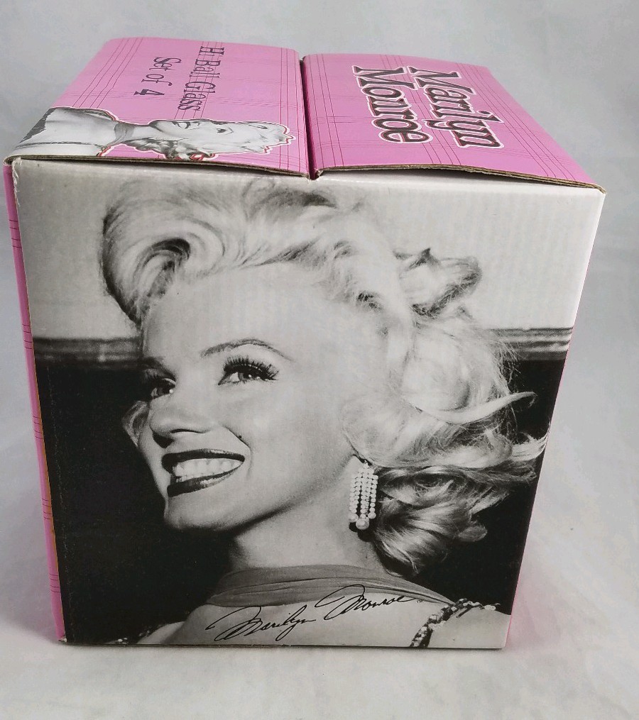 Marilyn Monroe Hi Ball 14 OZ Glasses ( Set of 4 ) Bernard Of Hollywood 2008 NIB