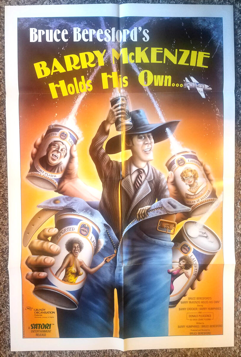 BARRY MCKENZIE HOLDS HIS OWN Original Movie Poster 1974 One Sheet Folded Comedy
