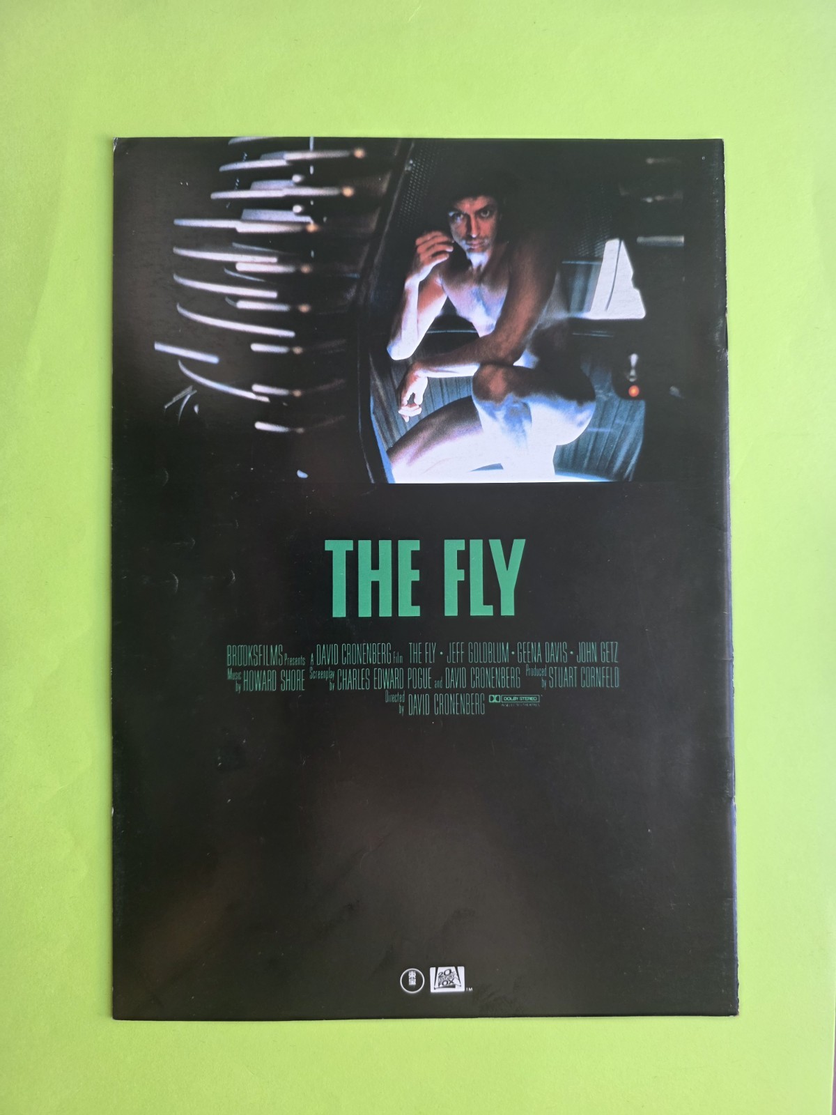The Fly (1986)Movie Program David Cronenberg Jeff Goldblum Geena Davis John Getz