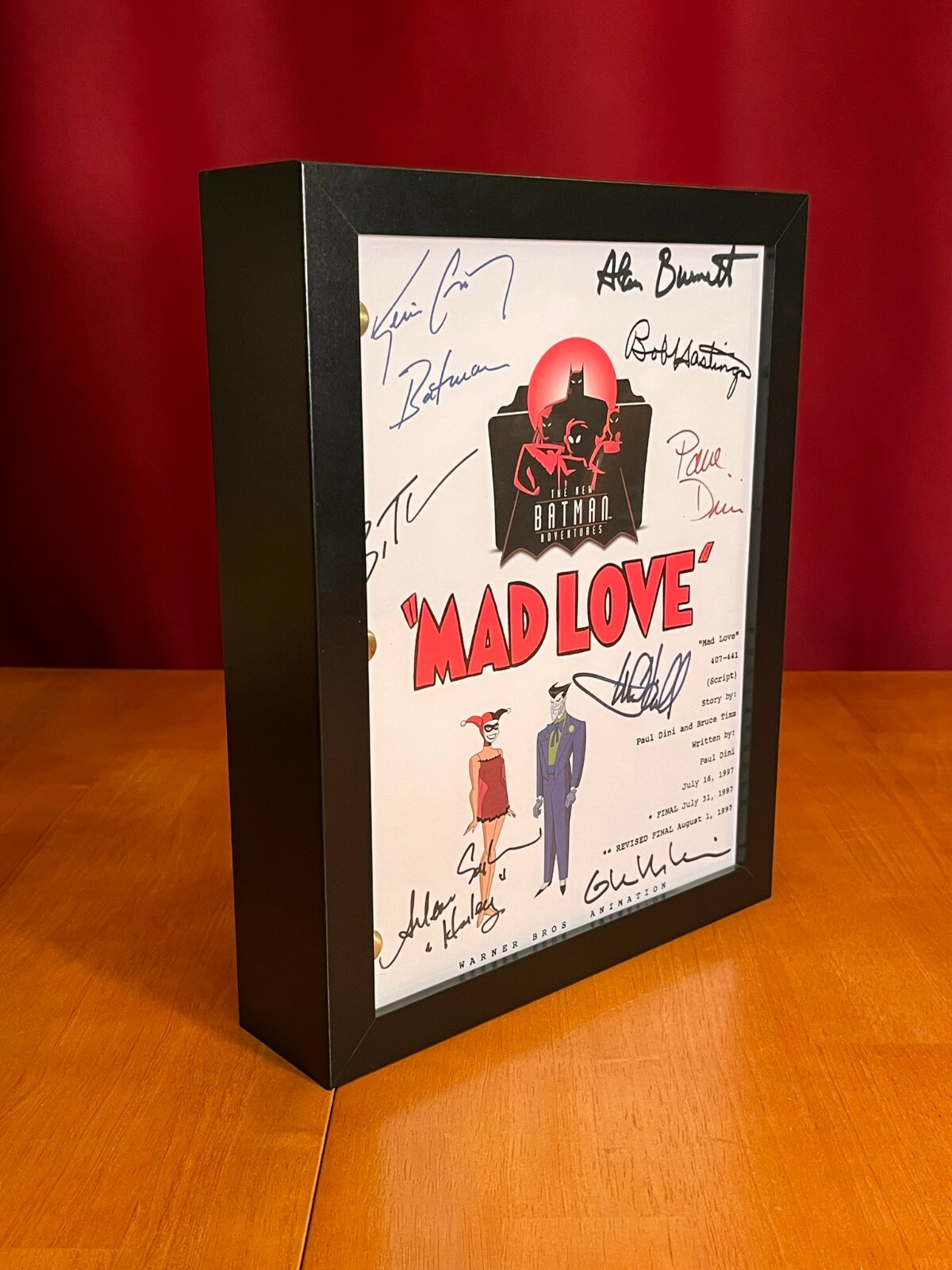 Batman: Mad Love Script Cast-Signed- Autograph Reprints- New Batman Adventures