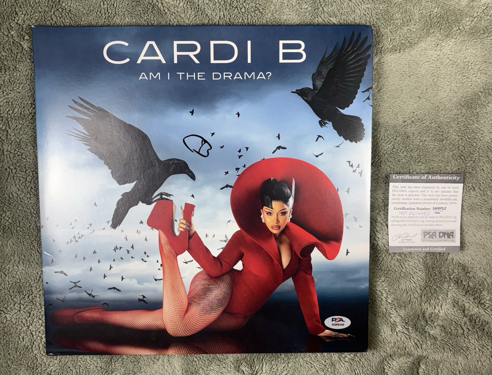 Cardi B Signed Vinyl Am I The Drama? Psa Coa Autographed Authentic Album