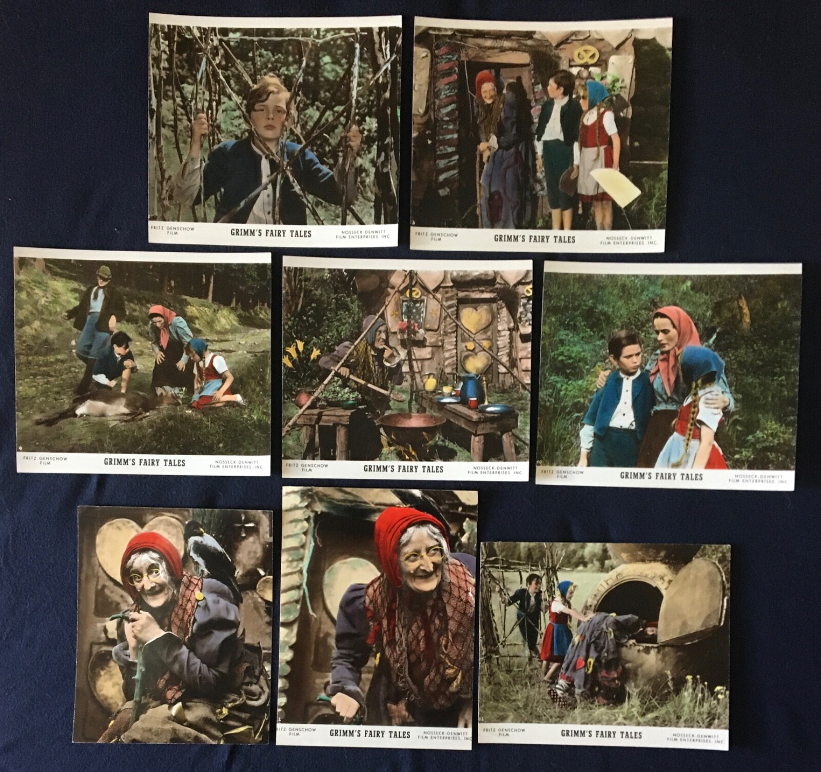 Lot of 8 Grimms Fairy Tales Hansel & Gretel Lobby Cards 1954 Fritz Genschow Film