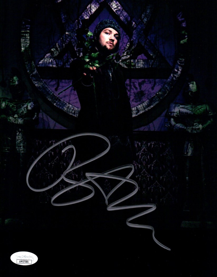 Bam Margera Signed Autographed 8X10 Photo Jackass Goth Pose Silver Ink JSA