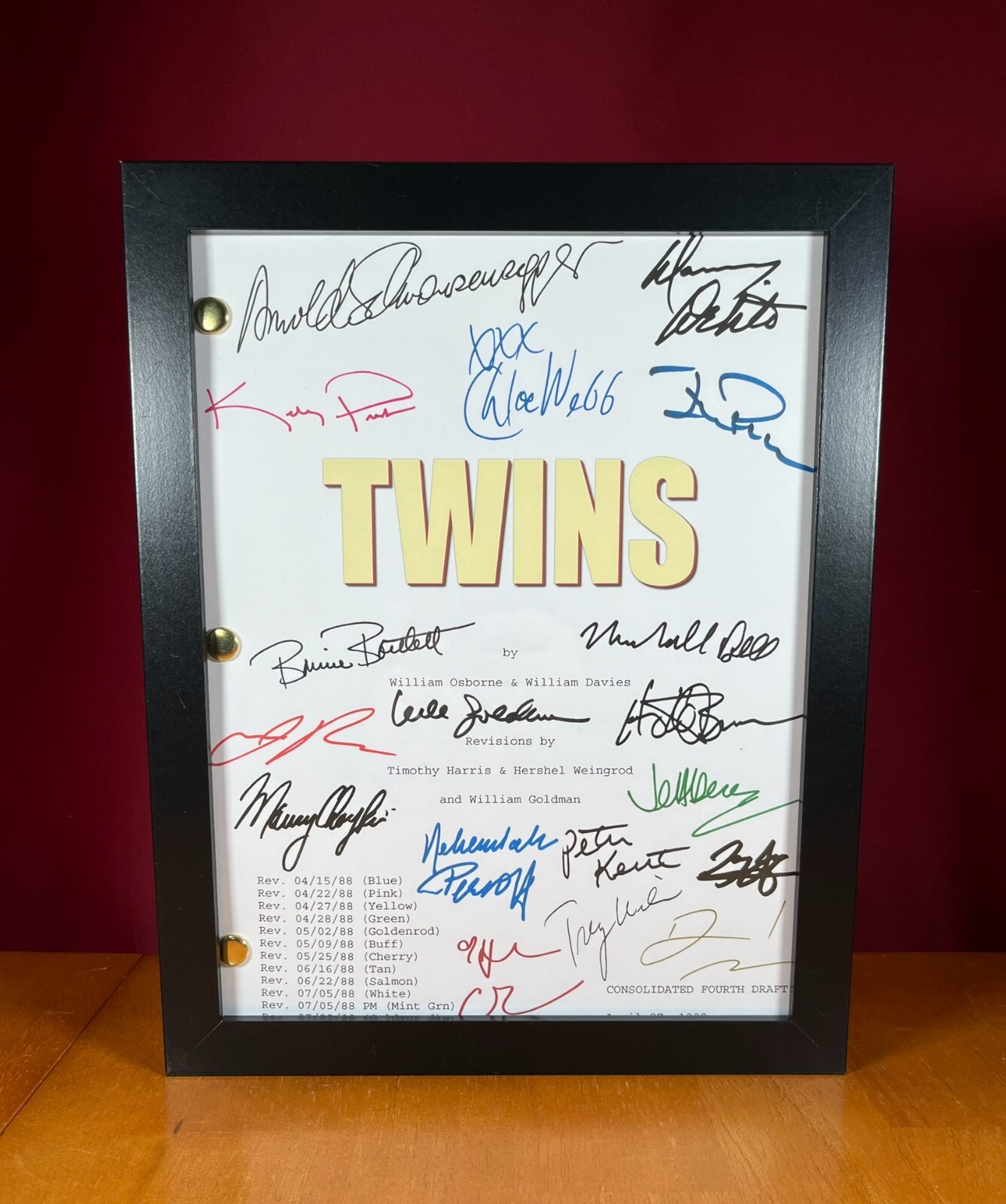 Twins Script Signed- Autograph Reprints- 140 Pages- Schwarzenegger & DeVito