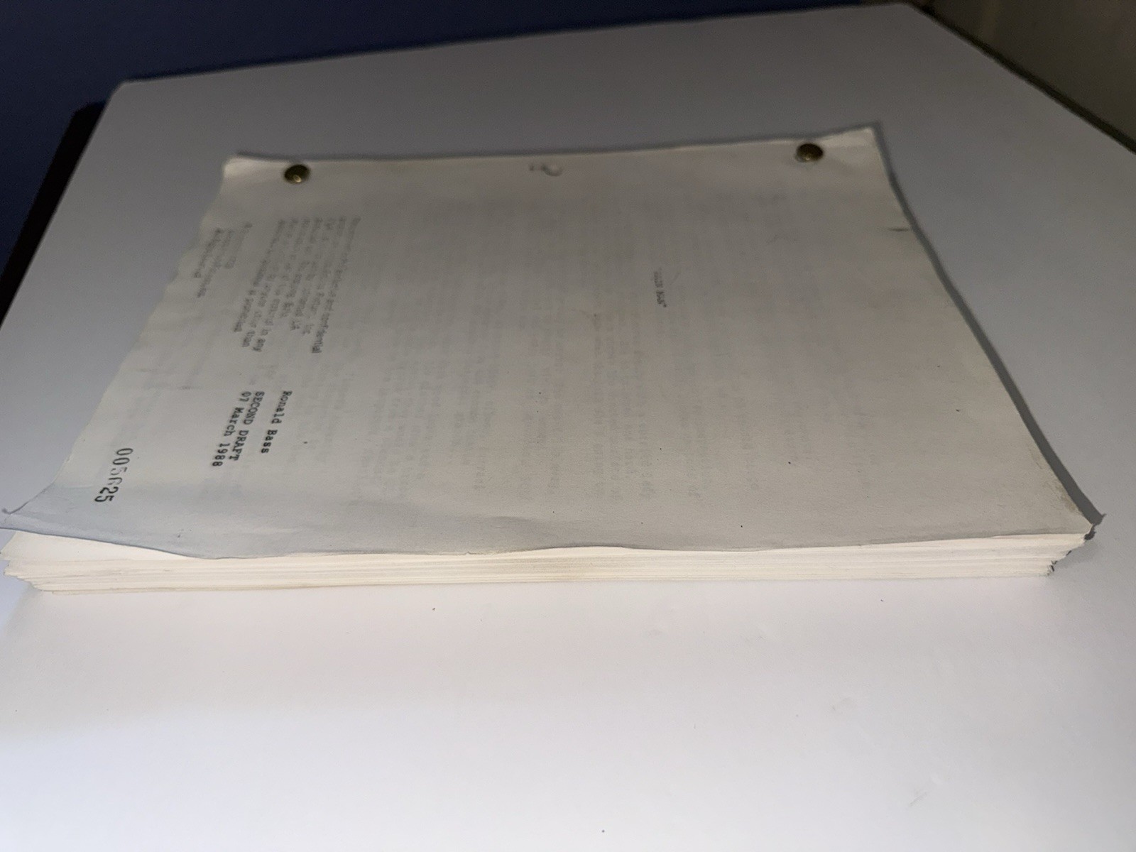 Rain Man 1988 Movie Script Second Draft Ronald Bass Screenplay UA Copy #005625