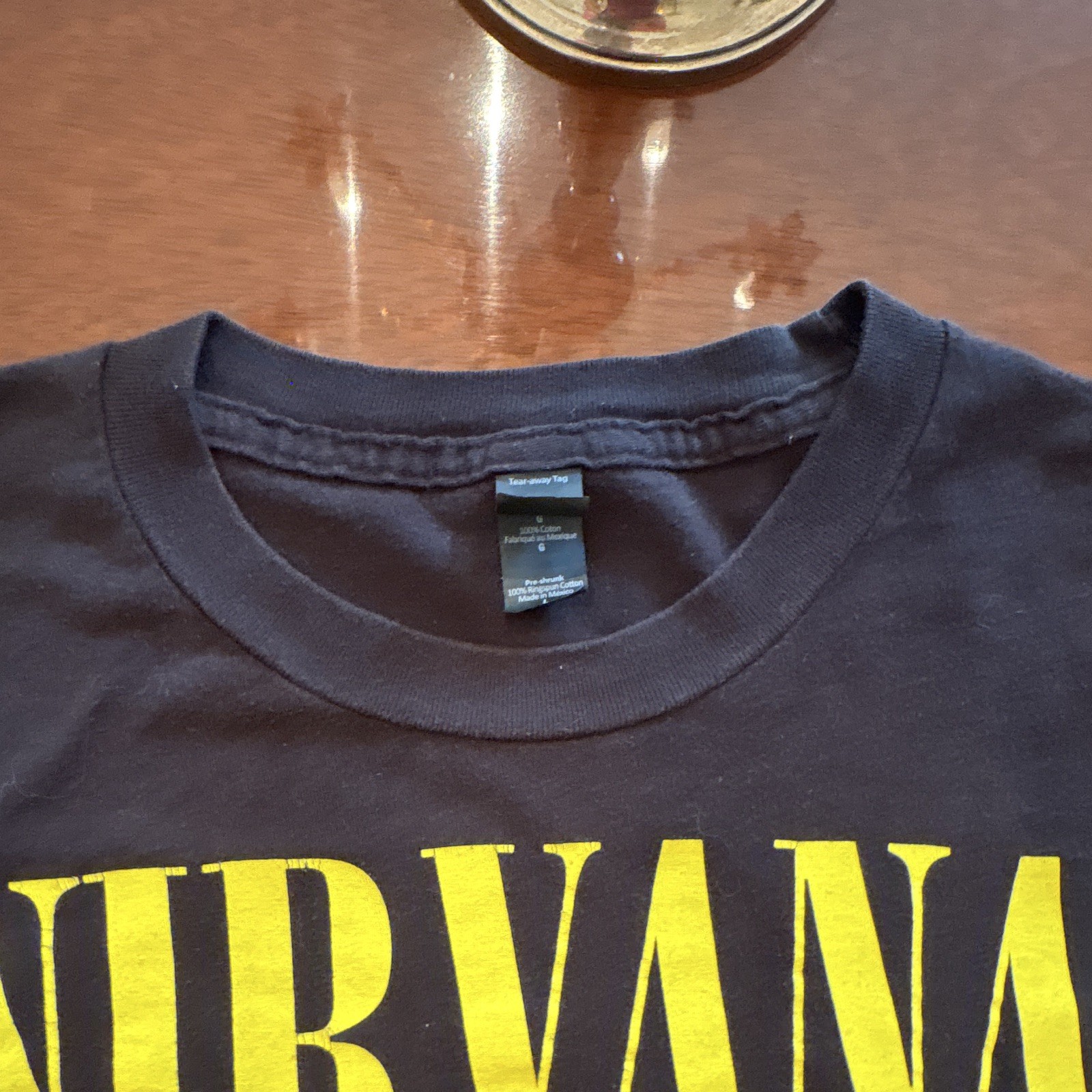 Vintage Look Nirvana Smiley Face Logo Black tee Size L Rock & Pop Music Tee 2019