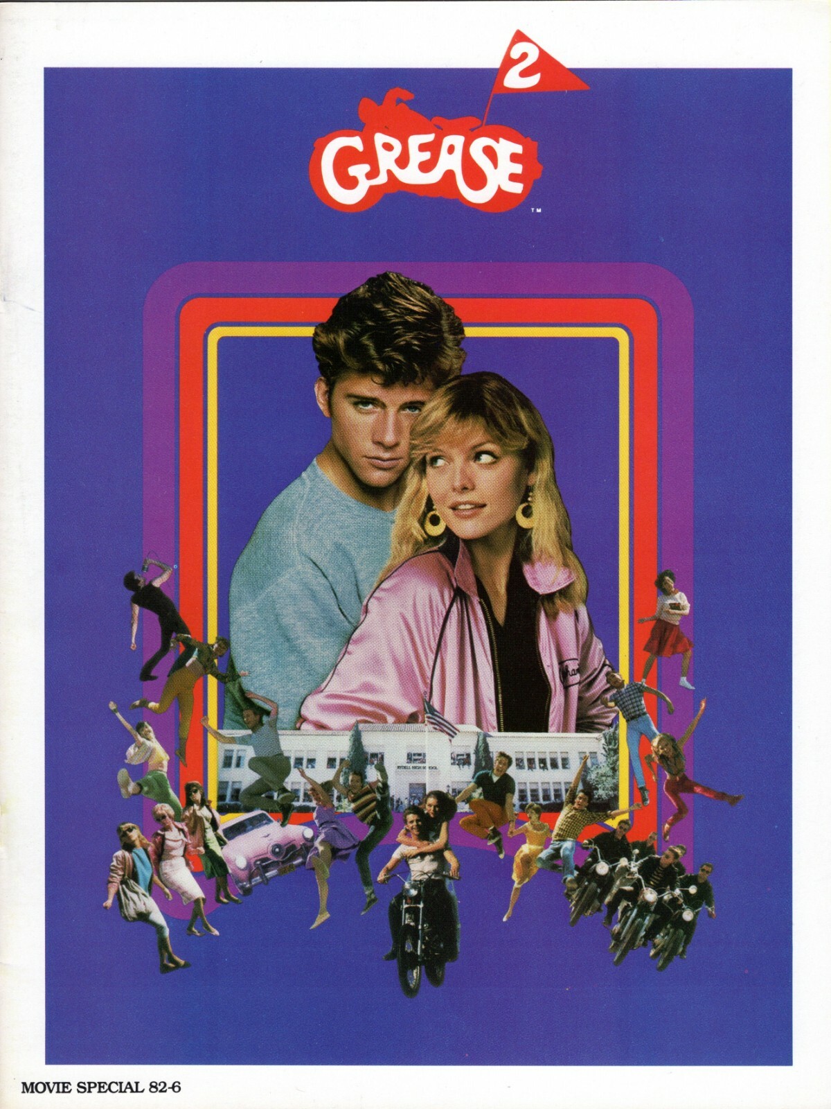 GREASE 2/MICHELLE PFEIFFER 1982 MOVIE PROGRAM BOOK-MAXWELL CAULFIELD-NM TO MINT