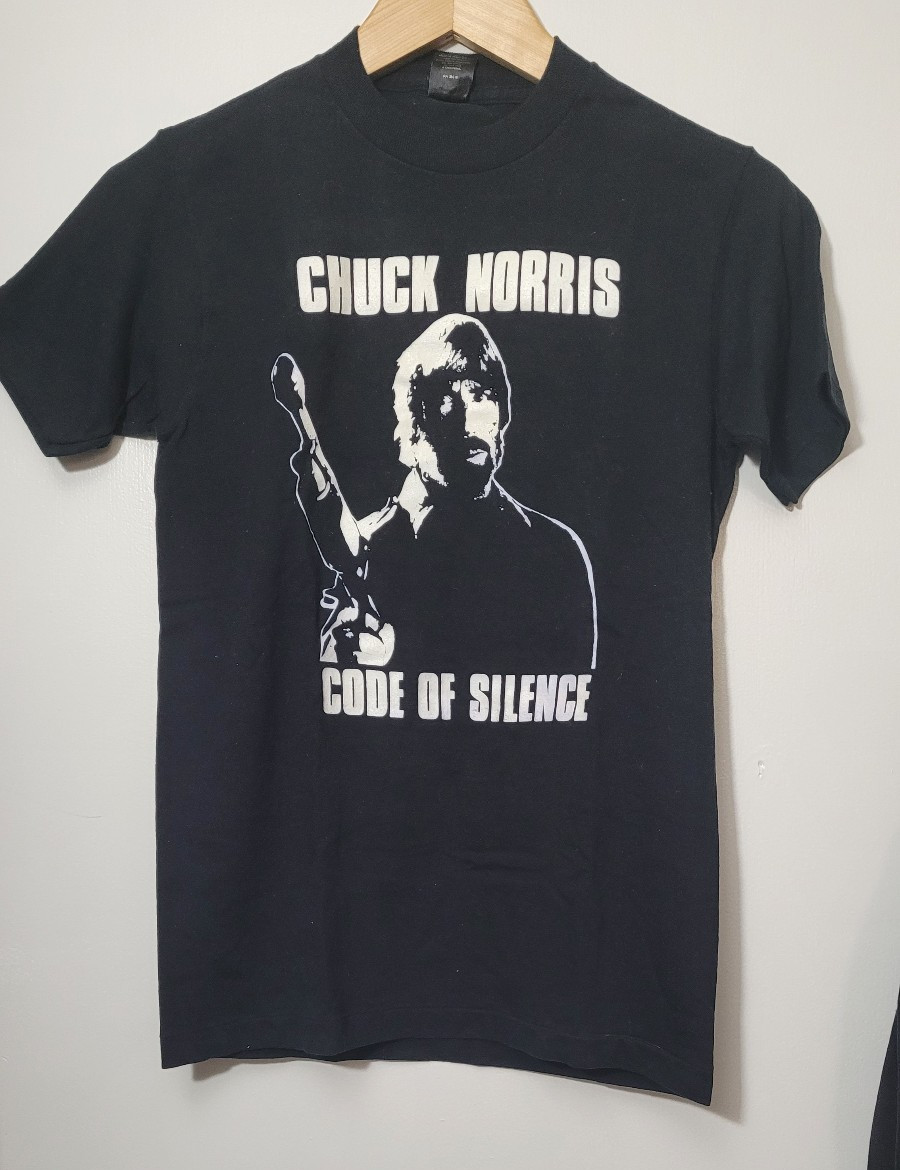 CHUCK NORRIS Code of Silence Promo T‑Shirt – Thorn EMI HBO Video, (NOS) VINTAGE