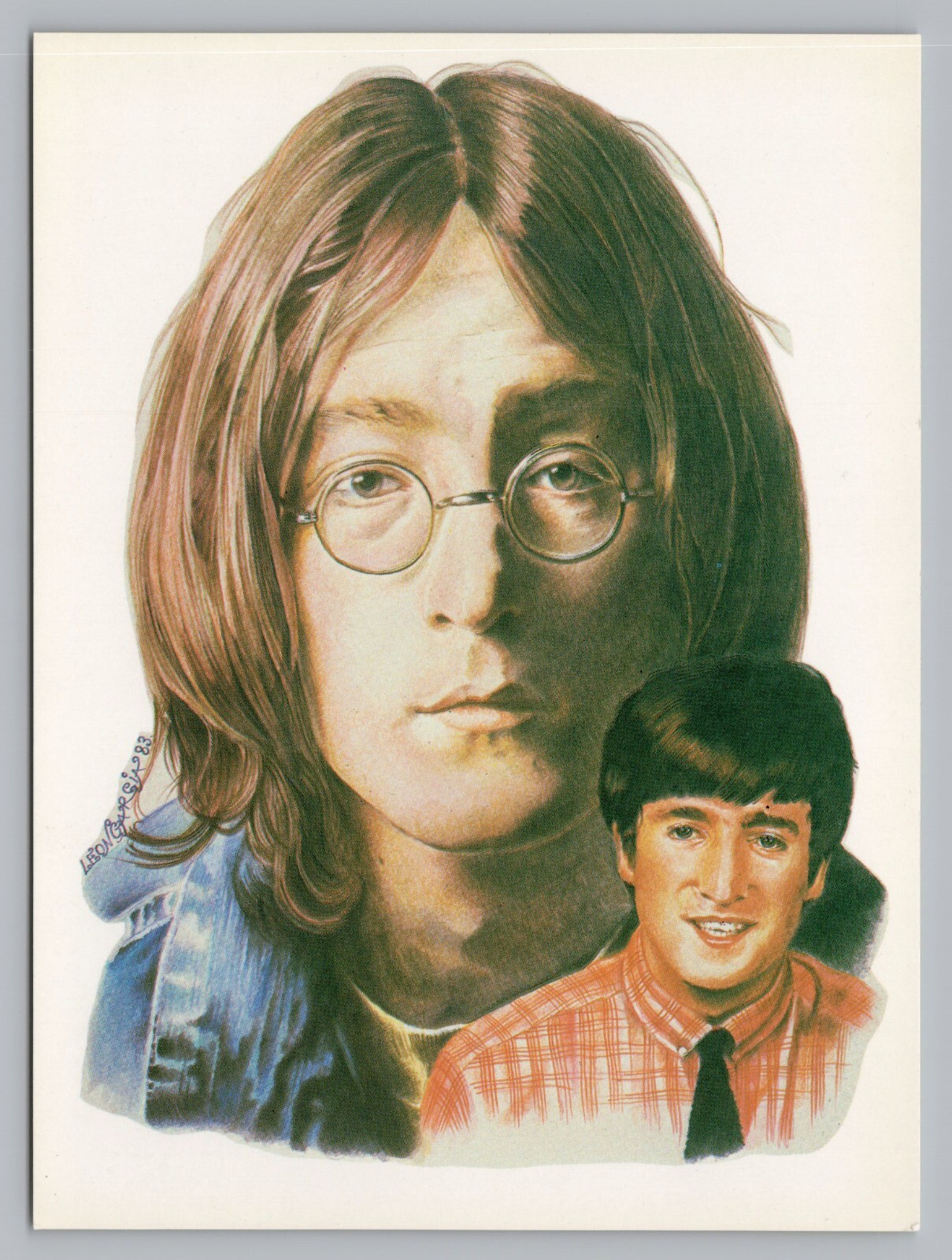 John Lenon Illustration By Leon Garcia, Vintage Postcard 4×6 “Mini Poster” B8