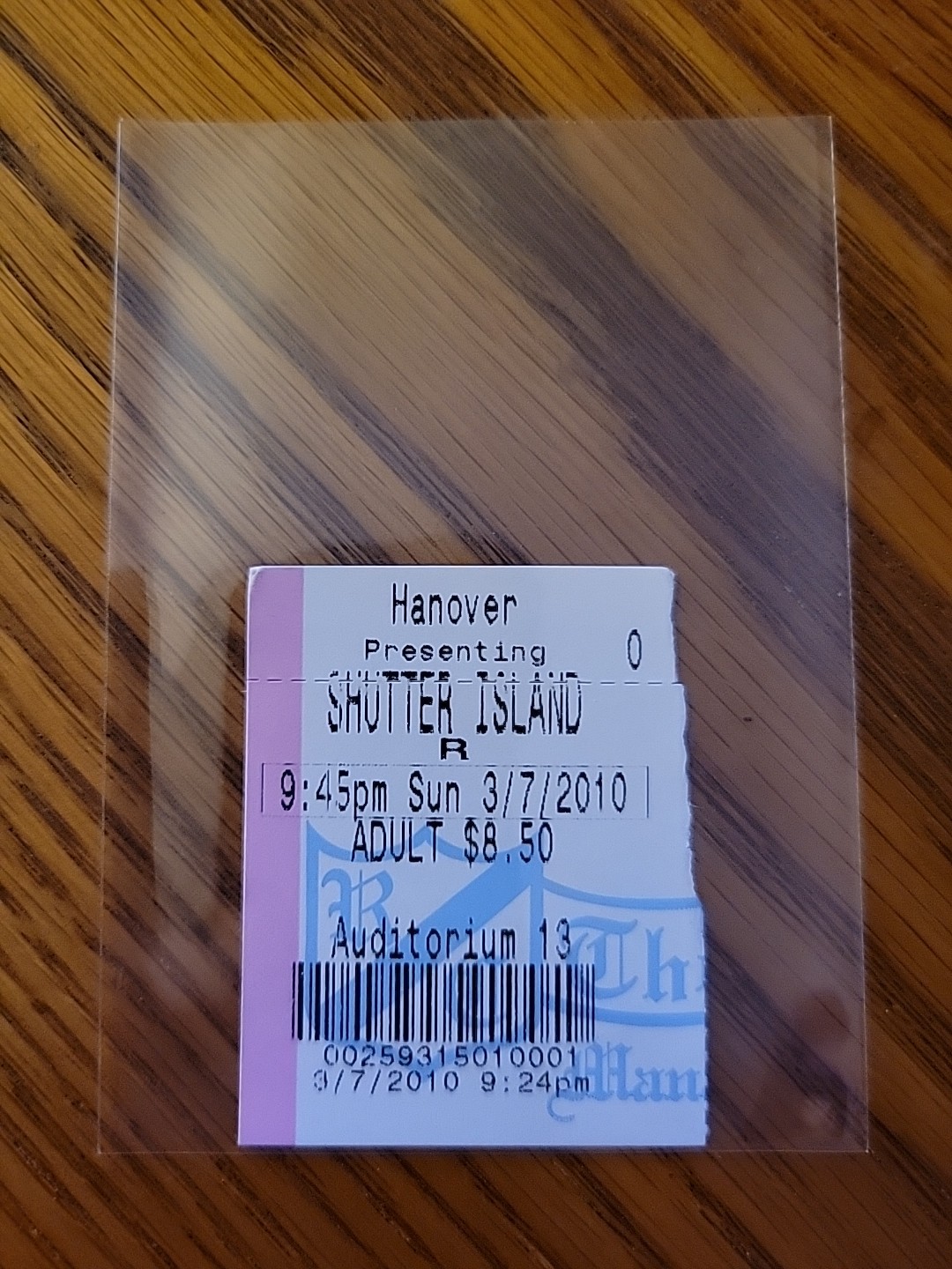 2010 Shutter Island Original Movie Ticket Stub Leonardo DiCaprio Martin Scorsese