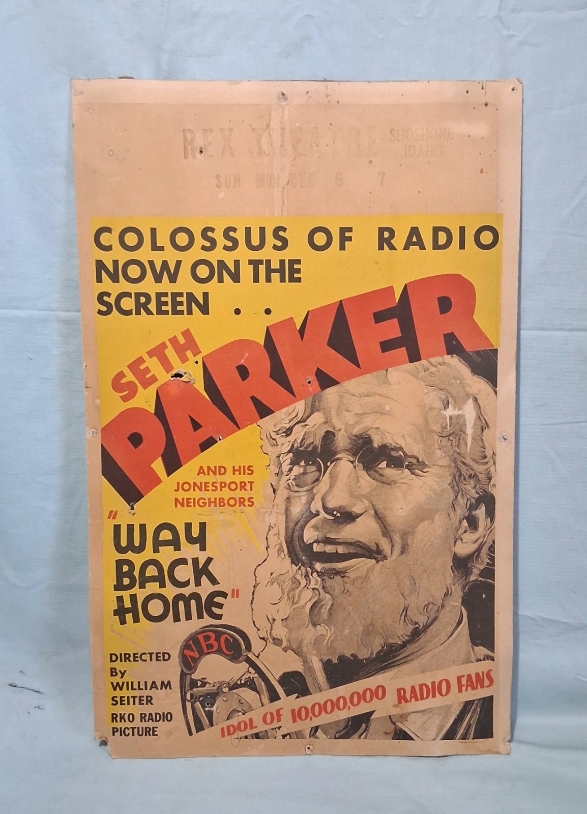 Orig. 1931 Seth Parker Way Back Home Theatre Movie Poster Early Bette Davis RARE
