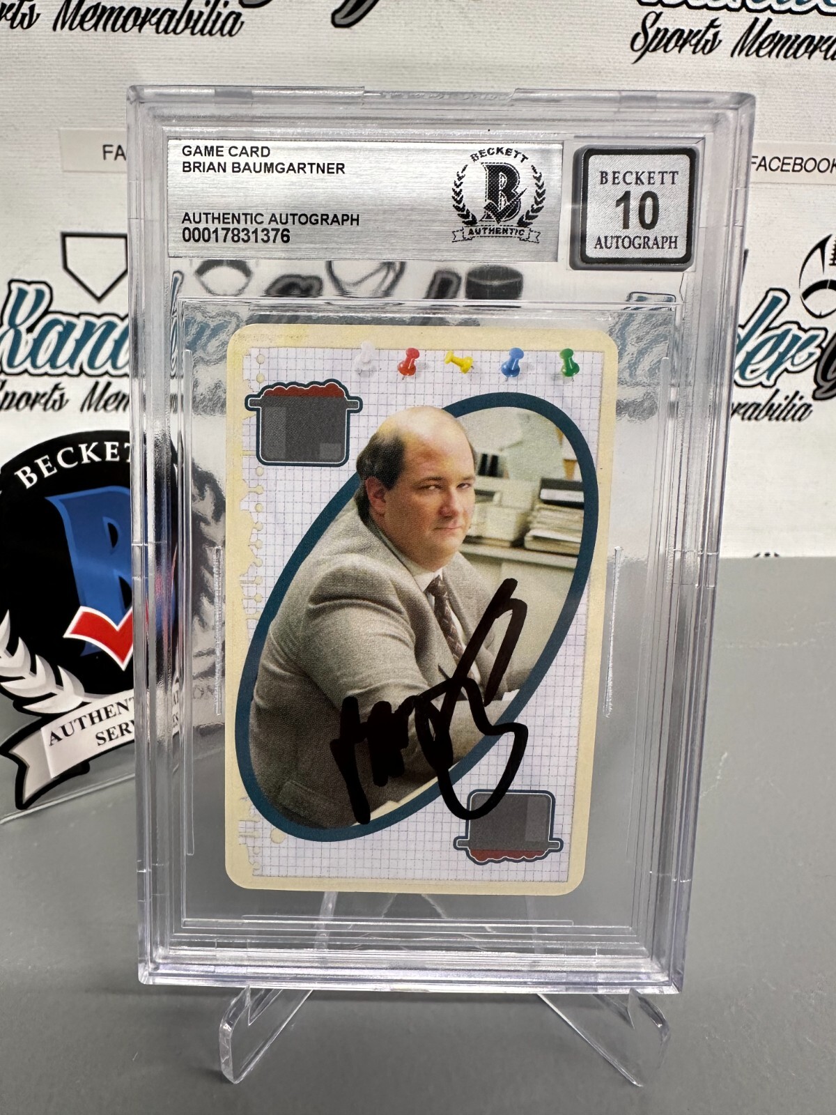 BRIAN BAUMGARTNER KEVIN MALONE SIGNED UNO GAME THE OFFICE ON CARD BECKETT BGS 10