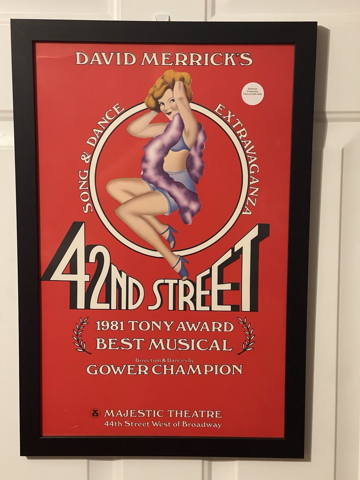 FRAMED Original 42nd Street Broadway Window Card Poster 14” x22” Tony Awards
