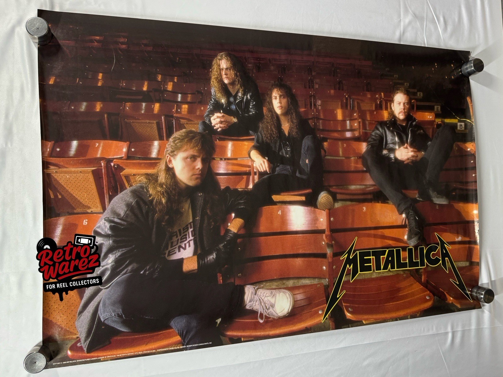Metallica And Justice For All Tour Group Shot Poster 35×23” Original 1989 Metal