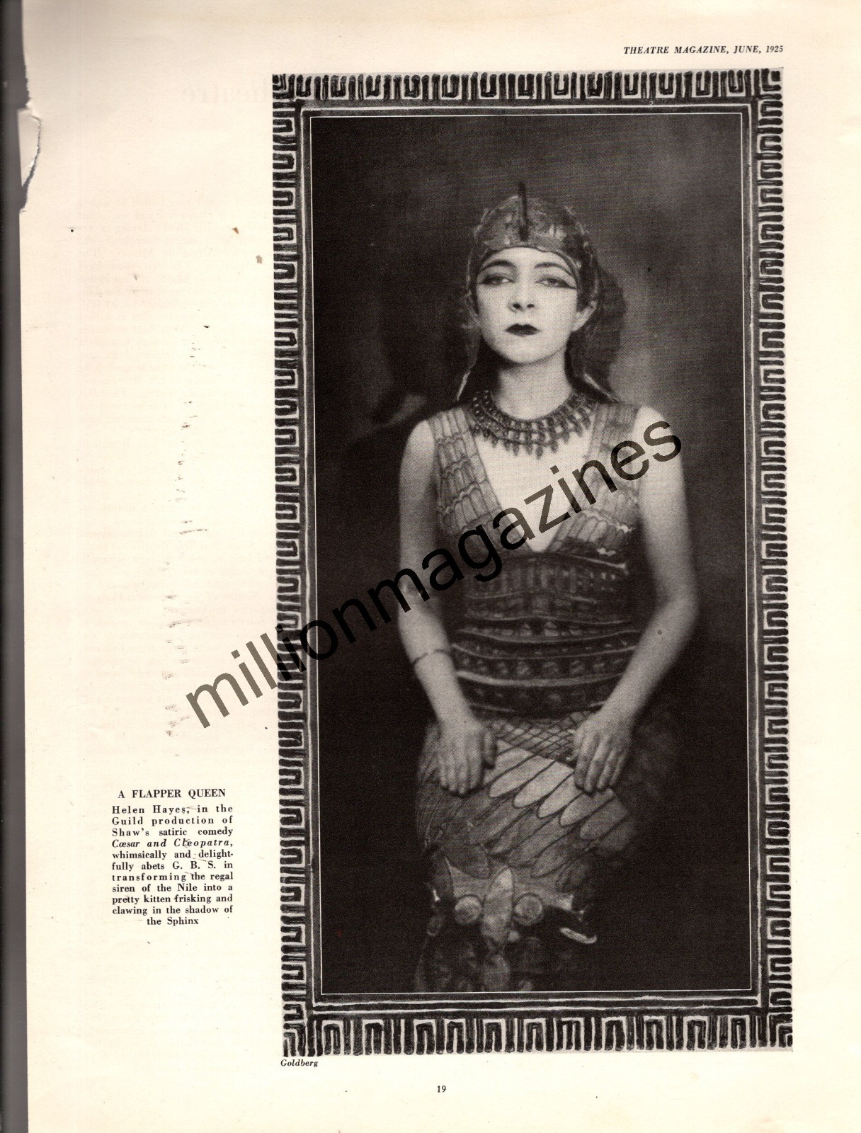 1925 Theatre – Helen Hayes as The Flapper Queen Original print from Theatre