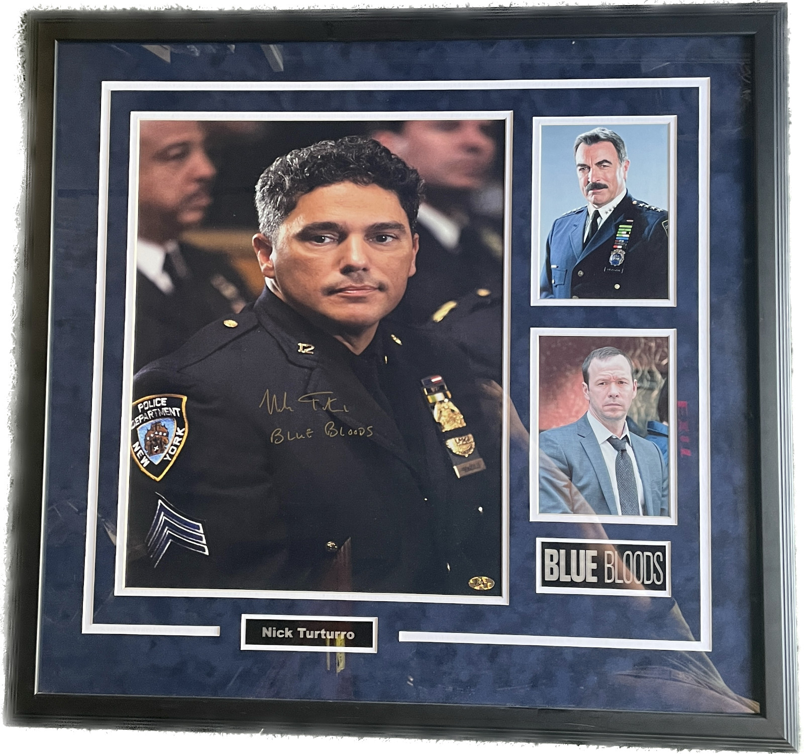 Nick Turturro Signed & Inscribed “Blue Bloods” Framed Photo MAB Hologram 29×31