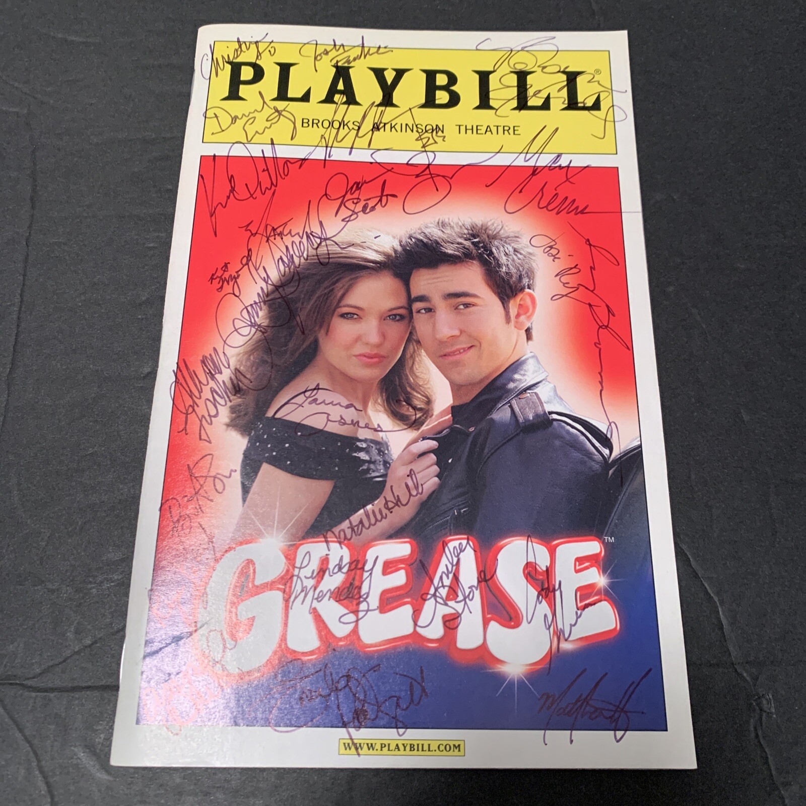 GREASE 2007 FULL CAST SIGNED Broadway Theatre Playbill (OSNES, CRUMM)+
