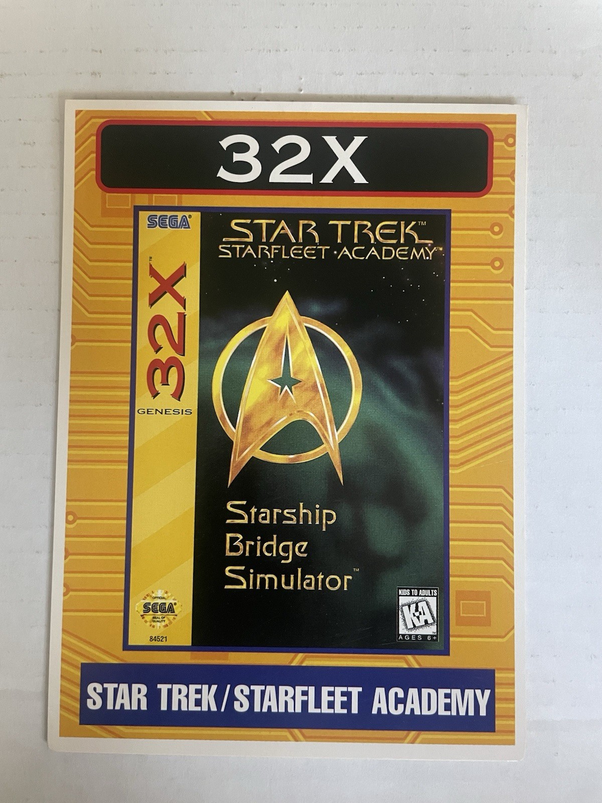 Sega 32X Star Trek/Starfleet Academy Deluxe VIDPRO Card Toys R Us Display