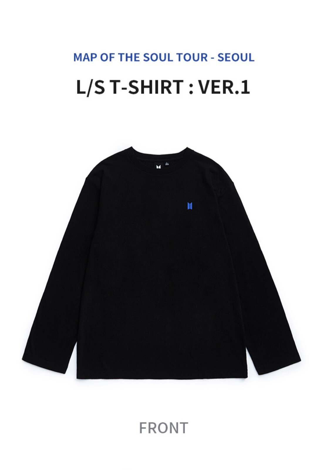 Official BTS 💜Map of the Soul Tour L /S Ver. 1 Black M