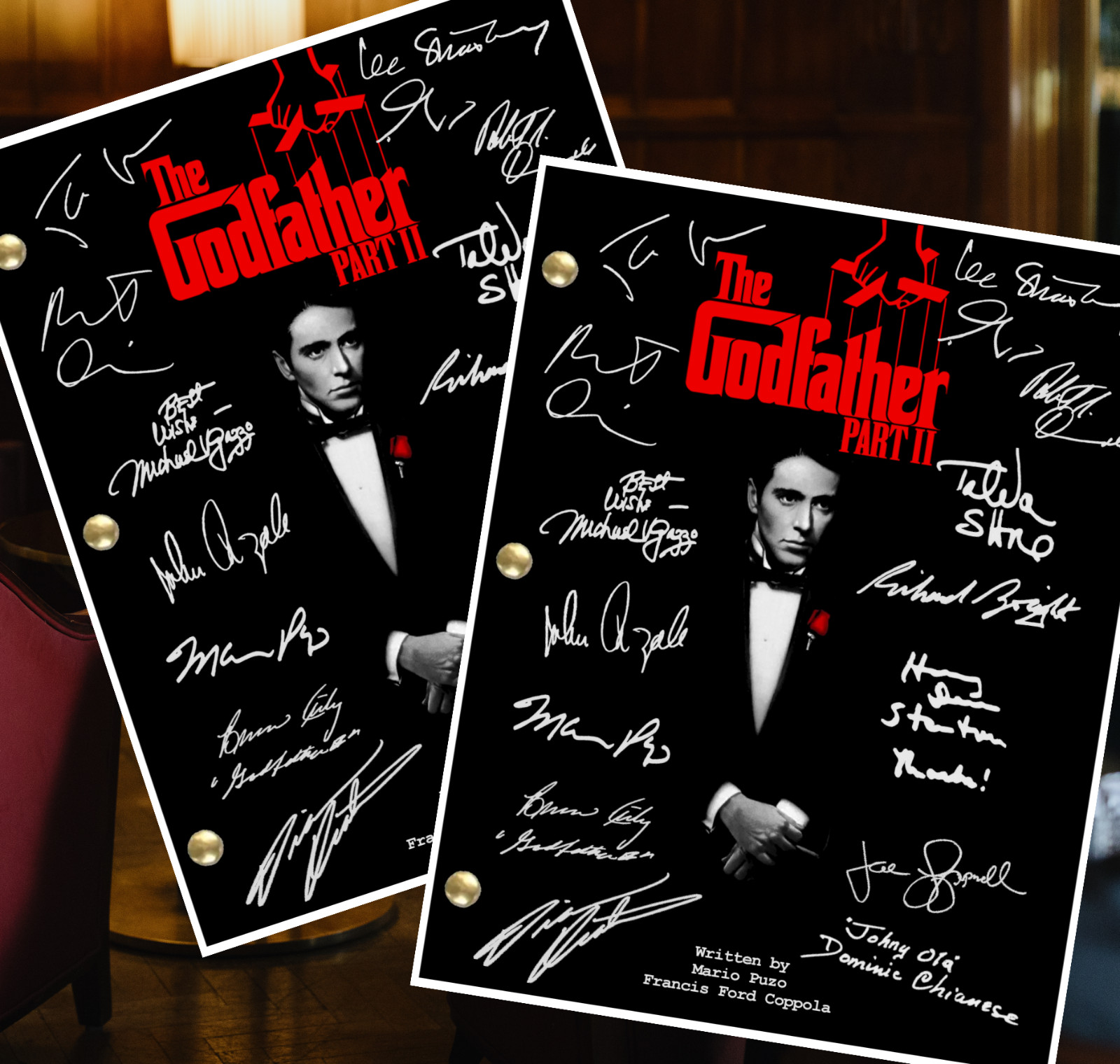 The Godfather Part II Script Signed, Autograph Reprints, 195 Pages, Al Pacino