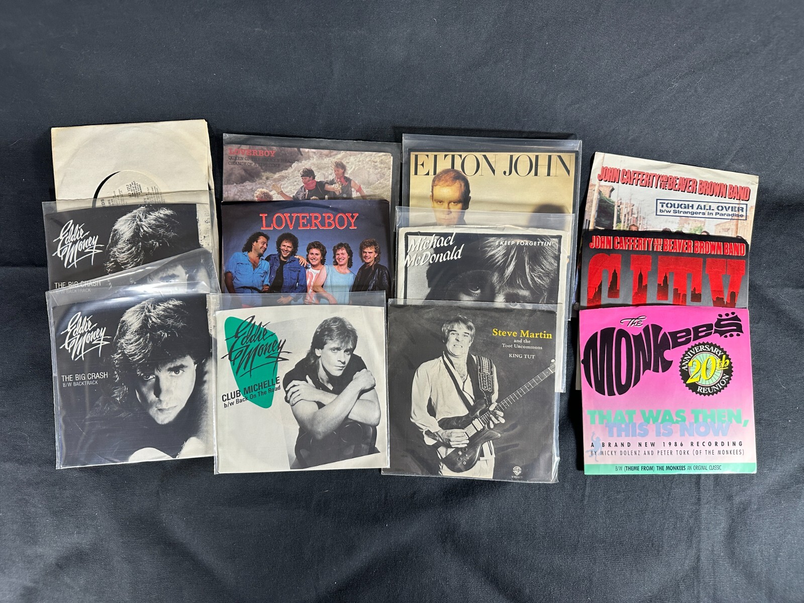 1980’s 45s Eddie Money Elton John Loverboy Cafferty Steve Martin