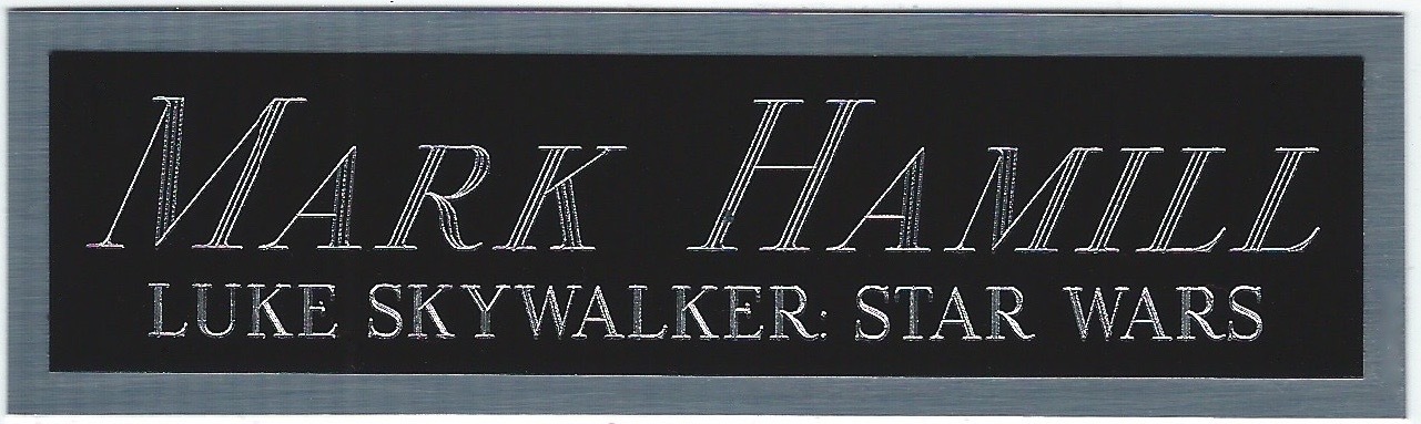 MARK HAMILL STAR WARS LUKE SKYWALKER NAMEPLATE FOR AUTOGRAPHED Signed BOOK-PHOTO