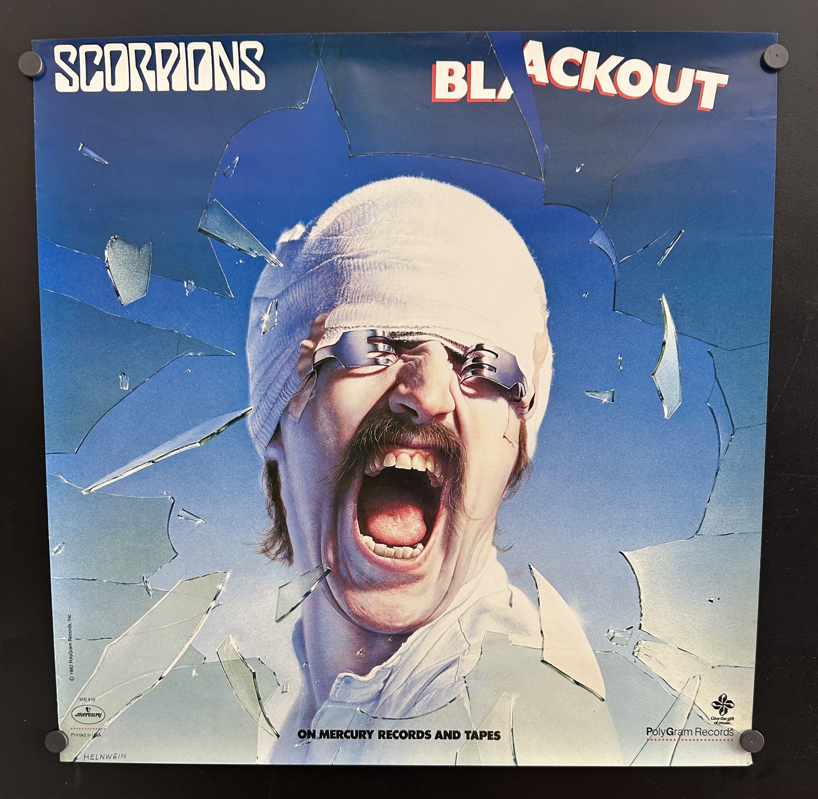 original 1982 PolyGram SCORPIONS “BLACKOUT” Music Poster 23X23