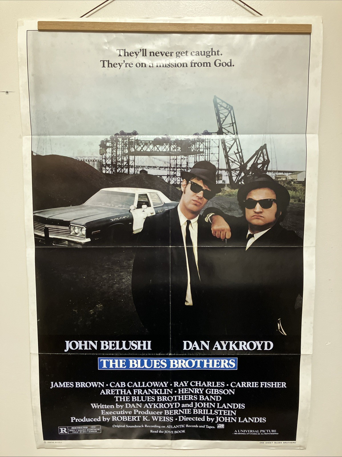 The Blues Brothers 1980 Soundtrack Poster John Belushi Dan Aykroyd 27”x41”