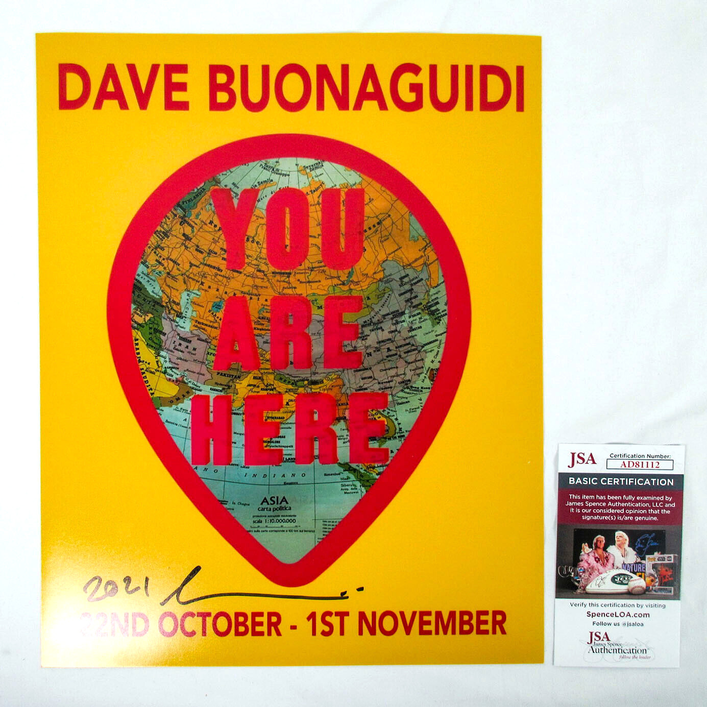 Dave Buonaguidi Artist Signed Autographed YOU ARE HERE 11×14 Photo JSA