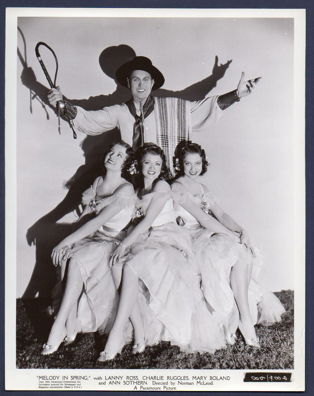 LANNY ROSS & GALE SISTERS leggy actress dancer MELODY IN SPRING 1934 Orig Photo