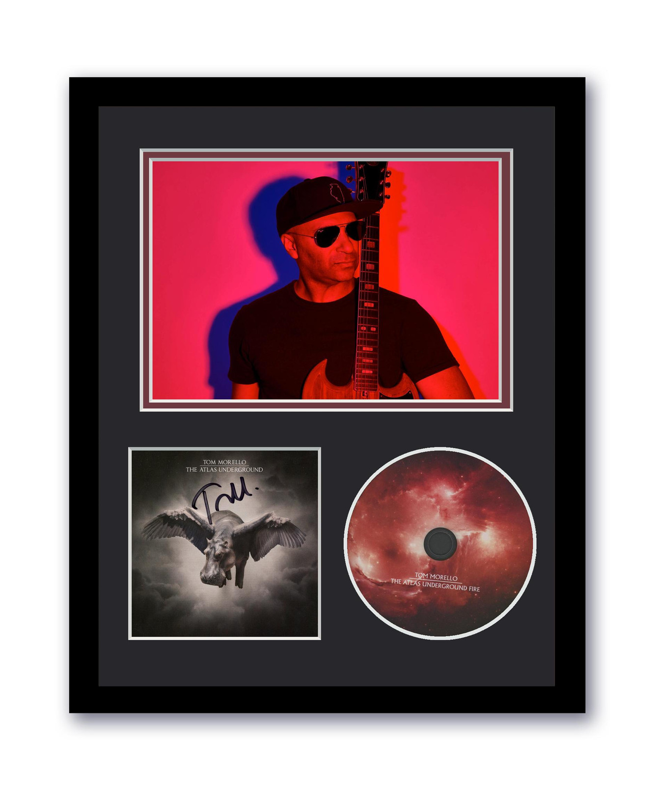 Tom Morello Autographed Signed 11×14 Framed CD Photo The Atlas Underground ACOA