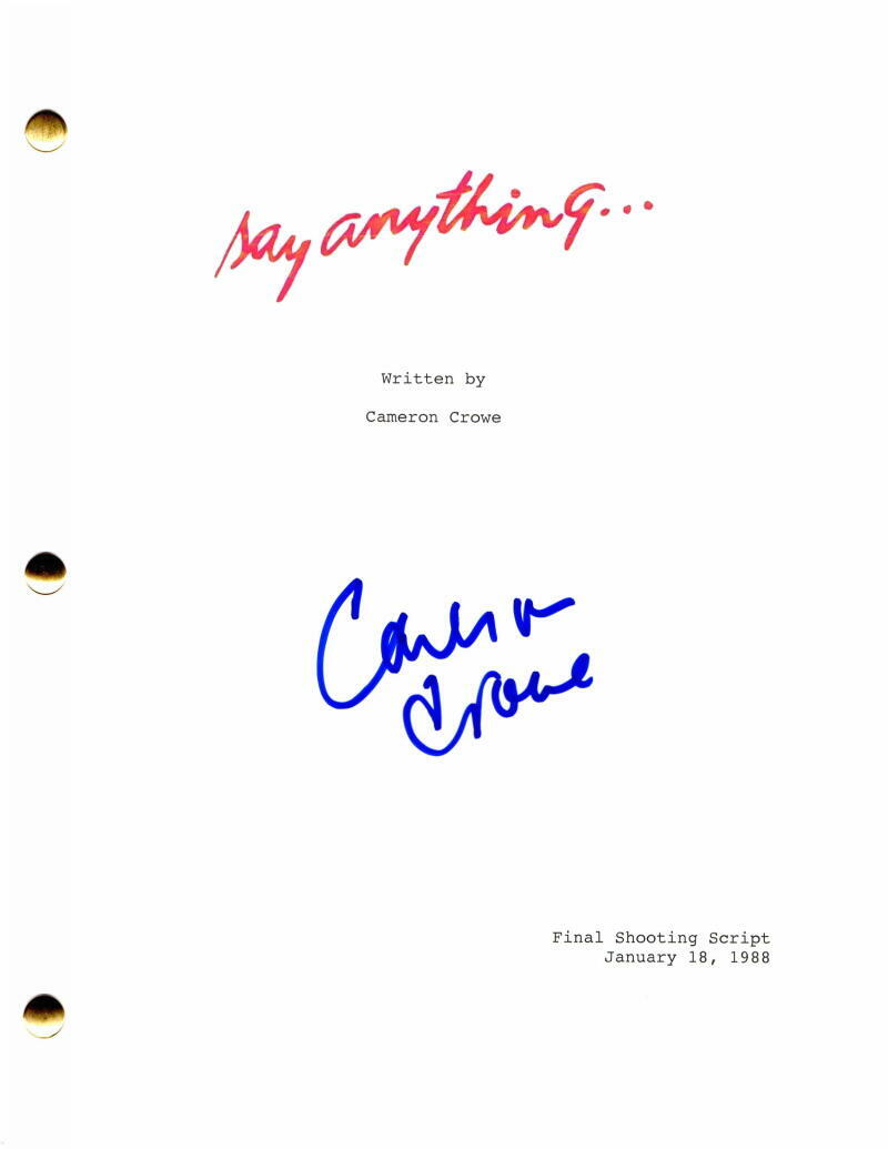 CAMERON CROWE SIGNED AUTOGRAPH SAY ANYTHING FULL MOVIE SCRIPT – W/ JOHN CUSACK